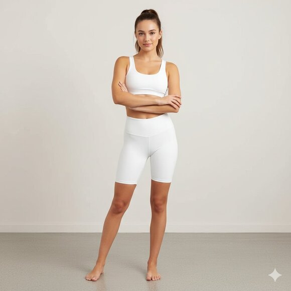 Ryderwear Women's Scrunch Bum Biker Shorts High Rise Waist White Size Small - Picture 6 of 11